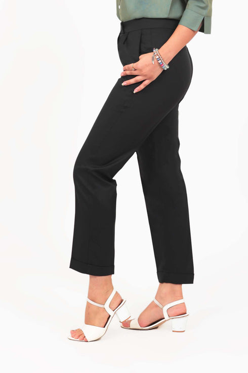 Veshbhoshaa Bluebird Women'S Black Formal Trousers